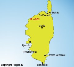 Location of Calvi in Corsica