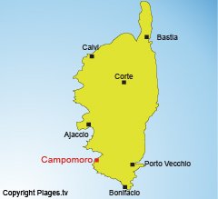 Location of Campomoro in Corsica