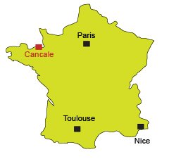 Location of Cancale in Brittany