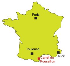 Location of Canet en Roussillon in France