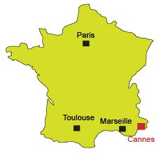 Location of Cannes in France