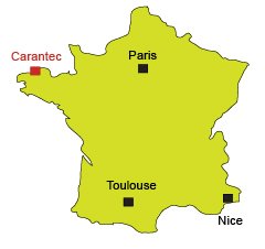 Map of Carantec in Brittany