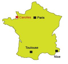 Location of Carolles in Normandy in France