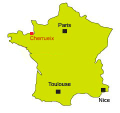 Carte de la france qui situe Cherrueix en Bretagne