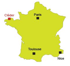 Location of Cléder in Brittany in France