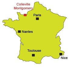 Map of Colleville Montgomery in Normandy