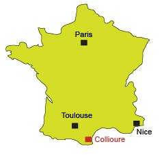 Location of Collioure in France