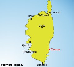 Location of Conca in Corsica