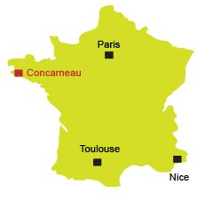 Localisation de Concarneau en Bretagne