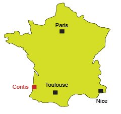 Carte de Contis-Plage