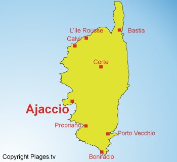 Map of Ajaccio - France