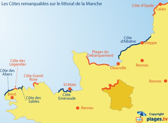 les côtes françaises