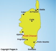 Location of Coti Chiavari in Corsica