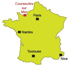 Map of Courseulles sur Mer in Normandy