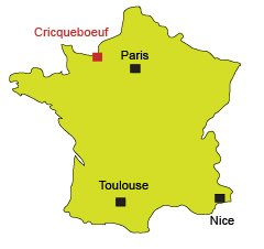 Location of Cricqueboeuf in Normandy - France