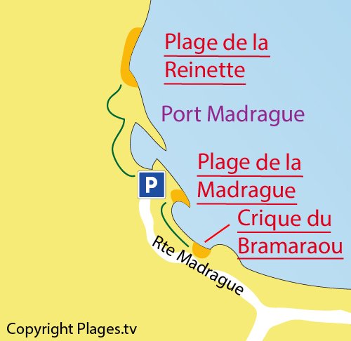 Map of Bramaraou Cove in Saint-Cyr-sur-Mer