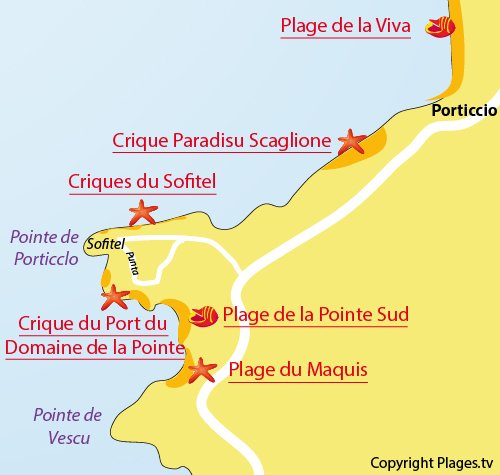 Map of Port Cove in Porticcio