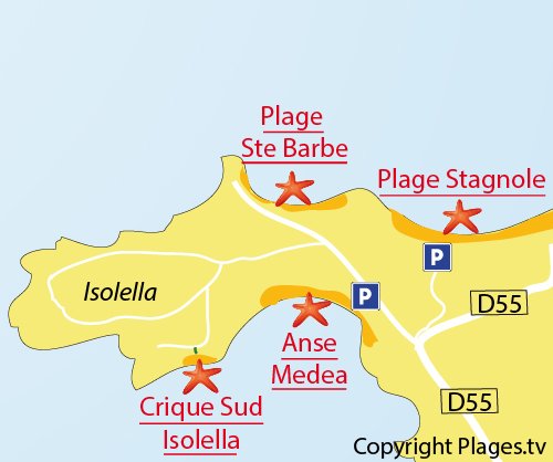 Mappa della Cala Isolella Sud - Corsica