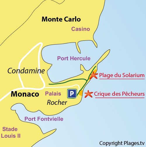 Plan de la crique des Pêcheurs de Monaco