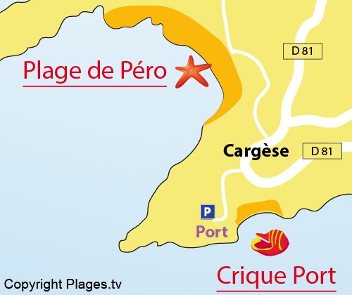 Carte de la crique du port de Cargèse