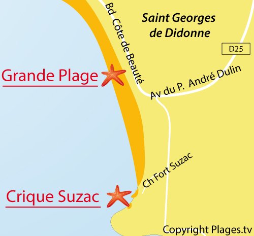 Carte de la crique de Suzac à St Georges de Didonne