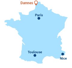 Localisation de Dannes dans le nord de la France