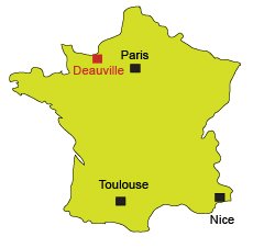 Location of Deauville in France