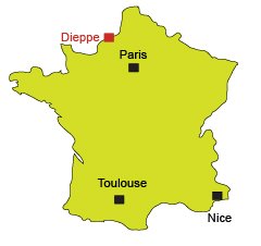 Localisation de Dieppe en Normandie