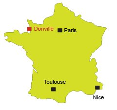 Location of Donville in France