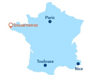 Localisation de Douarnenez en Bretagne