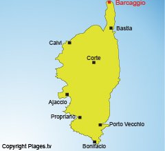 Location of Barcaggio in Corsica