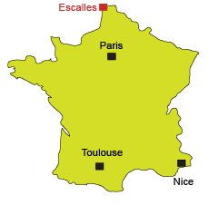 Location of Escalles in France