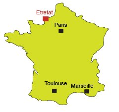 Location of Etretat in France