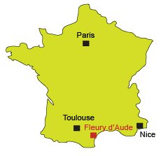 Location of Fleury d'Aude in France