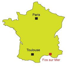 Location of Fos sur Mer in France