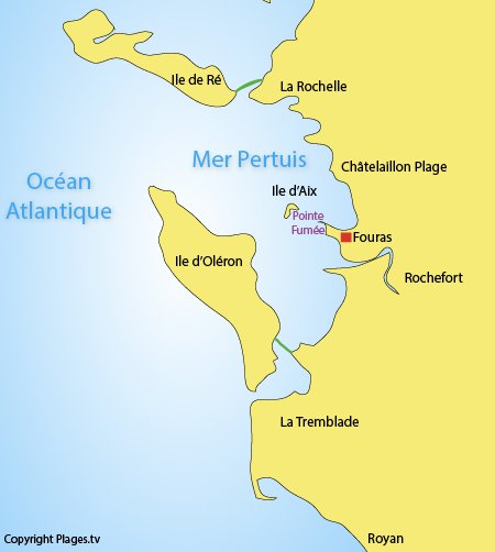 Carte de Fouras avec les points d'intérêts