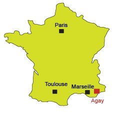 Mappa di Agay in Francia