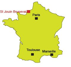 Map of Saint Jouin Bruneval in Normandy