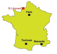Localisation de St Léonard en Normandie