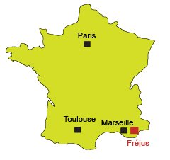 Map of Fréjus in France