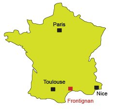 Map of Frontignan in France