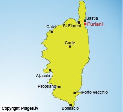 Location of Furiani in Corsica