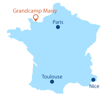 Location of Grandcamp Maisy in Normandy