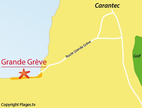 Map of Grande Grève in Carantec