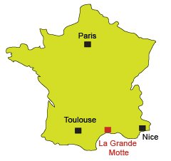 Location of La Grande Motte in France