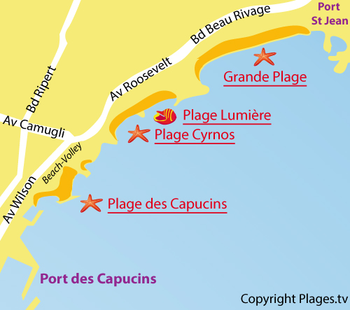 Mappa della Grande Plage a La Ciotat