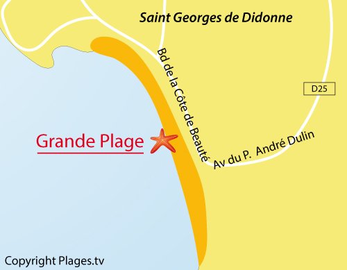 Map of Grande Plage in St Georges de Didonne in France