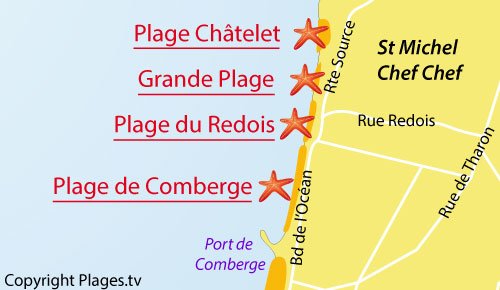 Carte de la Grande Plage de St Michel Chef Chef