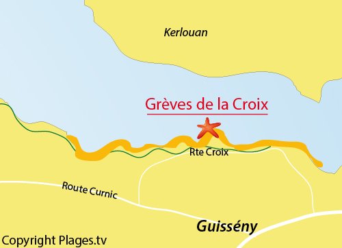 Carte de la Grève de La Croix - Guissény