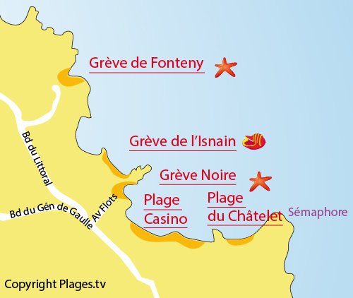 Map of Grève Noire in St Quay Portrieux